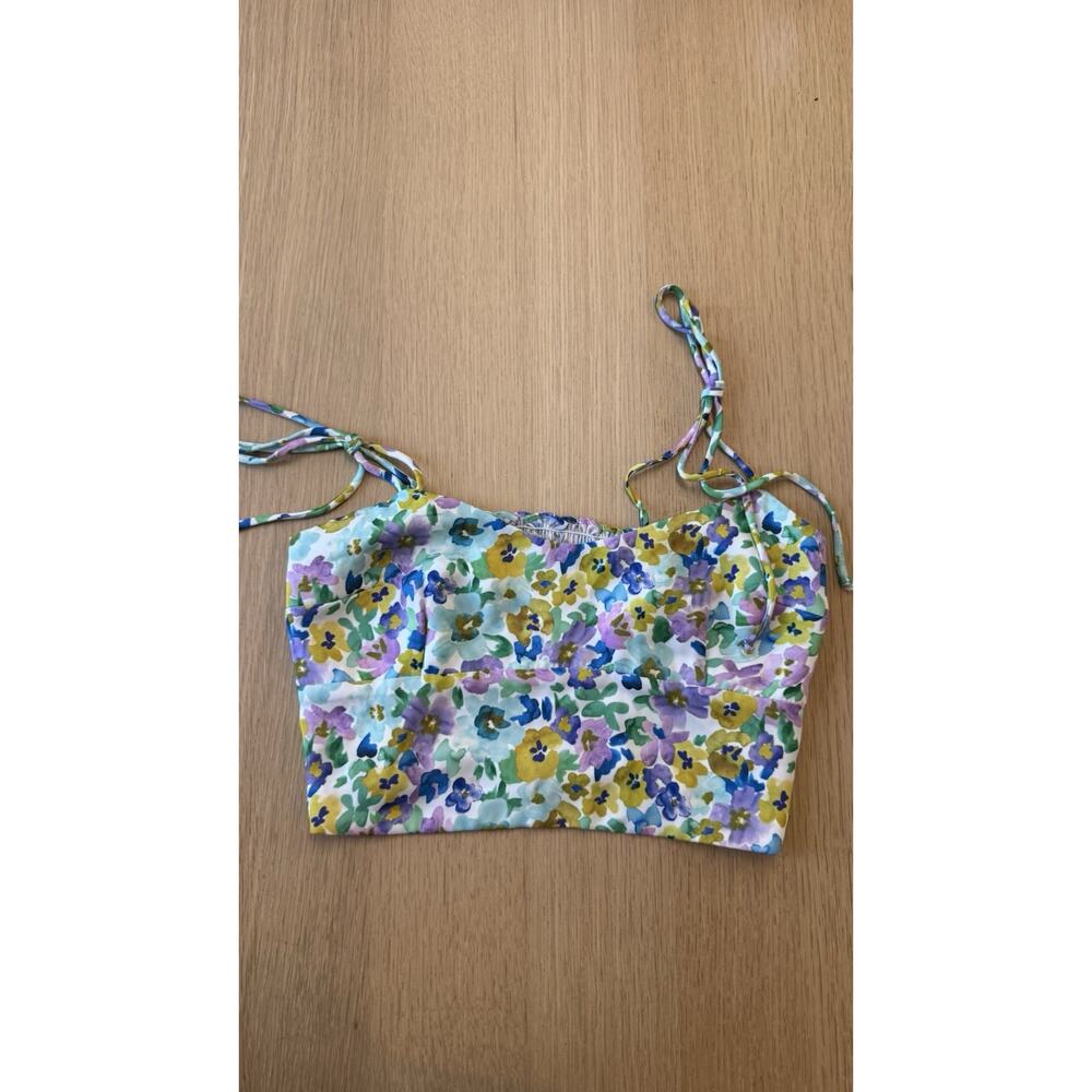 Resa Kai Revolve Monet Multicolor Floral Print Tie Shoulders Silky Size XS A1445